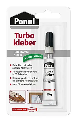 Produktbild: Ponal Turbo Kleber, Holz-Kombi-Kleber für schnelle, punktgenaue Holzverklebungen,1x10g