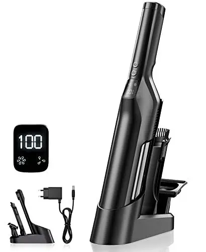 Produktbild: ponoseu Handstaubsauger Akku Auto 120W, 13KPA, Handsauger Autostaubsauger Kabellos Tragbar Autoreinigung Waschbarer für Auto Zuhause Ecken Treppen Küche Büro, Haustier Tierhaare Krüme