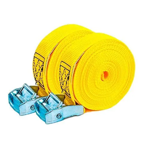 Produktbild: PONSA Zurrgurt 35 mm – Profi Spanngurt 2er-Set mit 1000 kg Bruchlast – Ideal für Auto, Anhänger, Dachträger, Camping, Motorrad, Kajak – EN 12195-2. 2er-Set