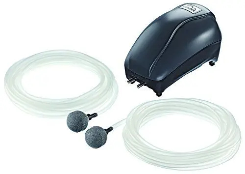 Produktbild: Pontec PondoAir Set 200 - Luftpumpen-Set zur Sauerstoffversorgung von Flora und Fauna / Teichbelüfter für den Einsatz an Teichen bis 2.000 l, Schwarz