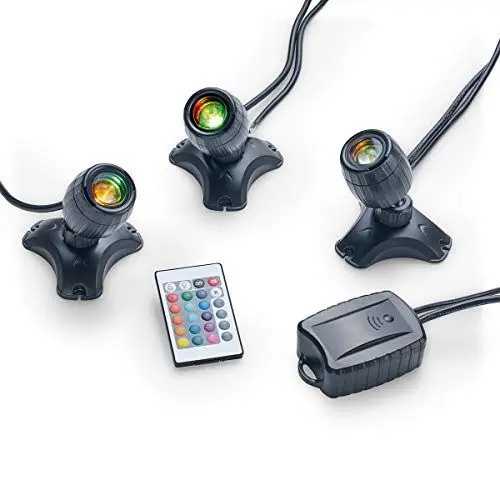 Produktbild: Pontec PondoStar LED RGBW Set 3 - Farbige und weiße LED-Beleuchtung für Teich und Garten, Unterwasserbeleuchtung (IP68)