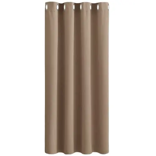 Produktbild: PONY DANCE Vorhang Blickdicht Gardinen Wohnzimmer 1 Stück H 180 x 140 cm Blickdichte mit Ösen Thermo Vorhänge gegen Hitze Curtain Verdunkelung, Cappuccino
