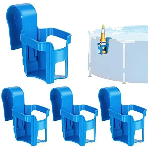 Produktbild: Pool Getränkehalter, Becherhalter Poolrand Multifunktionaler Poolzubehör, Schwimmbad Getränkehalter Aufbewahrungskorb Flaschenhalter Bier Pool Zubehör für Pool Aufstellpool Schwimmbecken (4 Stück)