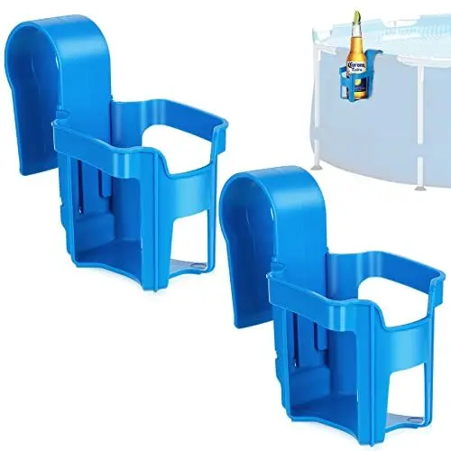 Produktbild: Pool Getränkehalter, Becherhalter Poolzubehör für Frame Pool Stahlrahmenbecken, Schwimmbad Flaschenhalter Pool Zubehör für Aufstellpool um Getränke Sonnenbrille zu Platzieren (2 Stück)