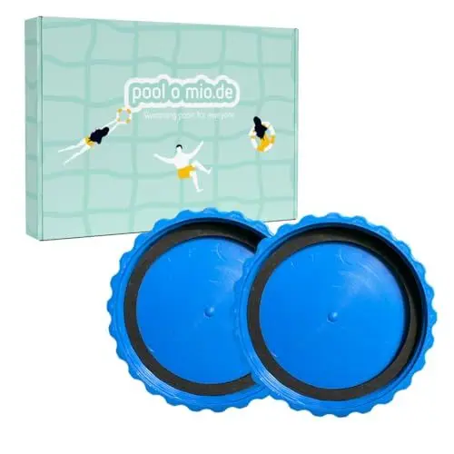 Produktbild: poolomio® Winterverschluss Set Intex und Bestway Pool | inkl. Winterstopfen für beide Anschlüsse & Dichtungen | 100% frostsicher & dicht