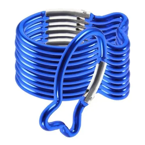 Produktbild: POPETPOP 10 Stück 2 6 Zoll Feder Kleiner Karabinerhaken Edelstahlkarabiner Schnellverbindungs-Kletterkarabiner Rucksackreisen Camping-Essentials