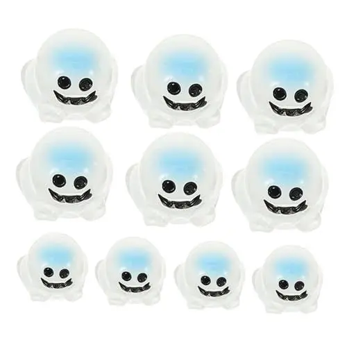 Produktbild: POPETPOP Halloween Mini Geister Dekorationen 10 Stücke Harz Handwerk Miniatur Geister für Tisch Mittelstück