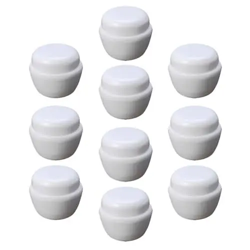 Produktbild: POPETPOP 10st Verpackungsbox Runde Dosen Mit Deckel Make-up-Balsam-dosen Behälter Für Kosmetische Proben Runder Behälter Mit Deckel Reiselotion Gesicht Weiß Behälter Flasche Kosmetik Reisen