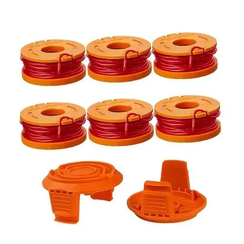 Produktbild: POPETPOP 10stücke Ersatz-trimmerfäden Aus Nylon Für Rasentrimmer Kompatibel Mit Worx Modellen Mit Schutzdeckel Orange