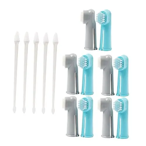 Produktbild: POPETPOP Komplettes Haustier-zahnpflegeset 15-teiliges Zahnbürstenset Für Hunde Und Katzen Massage-reinigungsfingerbürste Für Die Gesundheit
