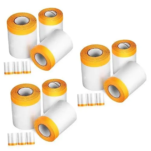 Produktbild: POPETPOP 18 Rollen Transparente Abdeckfolie Abdeckpapier Für Automobile Klare Schutzfolie Klare Lackschutzfolie Staubschutzbänder Strukturiertes Papier Sprühfarbe Japanisches Papier