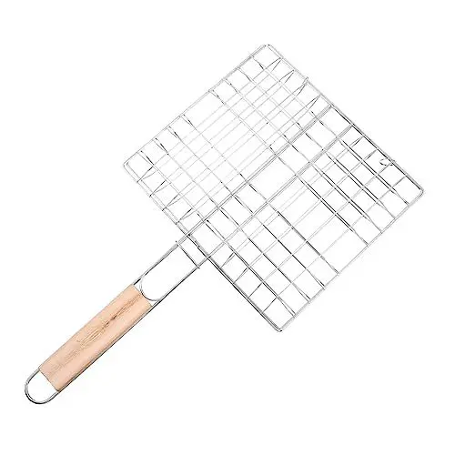 Produktbild: POPETPOP Grill-Grill-Werkzeug 1 Stück Grill-Rack Tragbar Faltbar Grillnetz BBQ-netzklemme