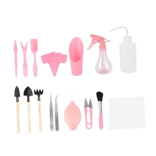 Produktbild: Gogogmee 16-teiliges Mini-gartengeräte-Set Pflanzset Umpflanzen Von Werkzeugen Ergonomisch Zufällige Farbe