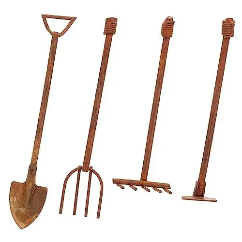 Produktbild: POPETPOP 1 Satz Beunruhigte Mini-Tools Werkzeugkasten Mini-Puppenhaus Kinderspielzeug Spielzeug für Kinder Spielzeuge Schaufelschaufel Mini-Landschaftsmodell- Mini-Gartenwerkzeug-