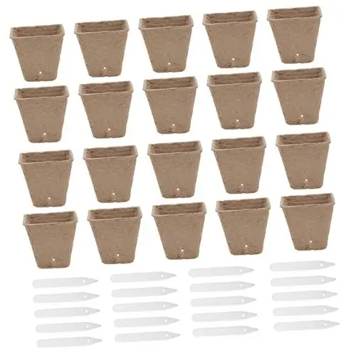 Produktbild: POPETPOP 40 Stücke Papier Anlage Keimung Trays Gärtnerei Töpfe für Weizengras Rosen Gemüse