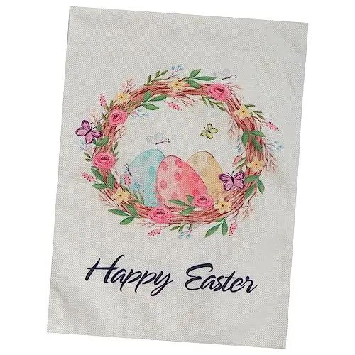 Produktbild: POPETPOP Elegantes Ostern-gartenbanner Leinen Hofflagge Design Outdoor- Für Den Hof