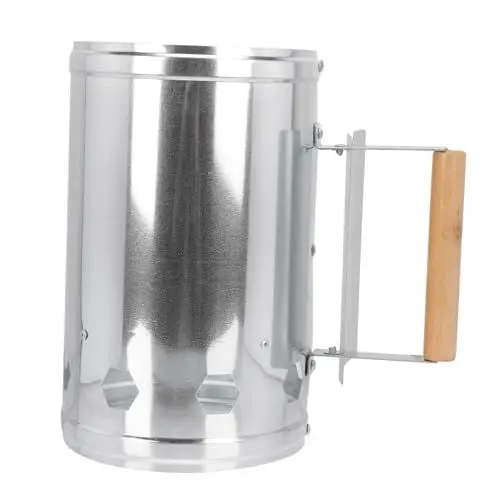 Produktbild: POPETPOP 1stk Kindergarten Holzkohlefass Kamin Holzkohle Brikett Starter Holzkohle-kaminanzünder Grillbrikettbehälter Holzkohlefeuer Grillkamin Aluminium Lieferungen Punkt Kohlenstoff