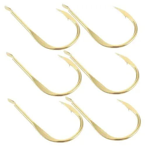 Produktbild: POPETPOP 20St forellenhaken mehrzweckhaken Fischhaken Haken zum Angeln Baitthold-Haken Angelhaken ohne Widerhaken beringter Angelhaken gewichtete Swimbait-Haken Metallhaken Kupfer Golden