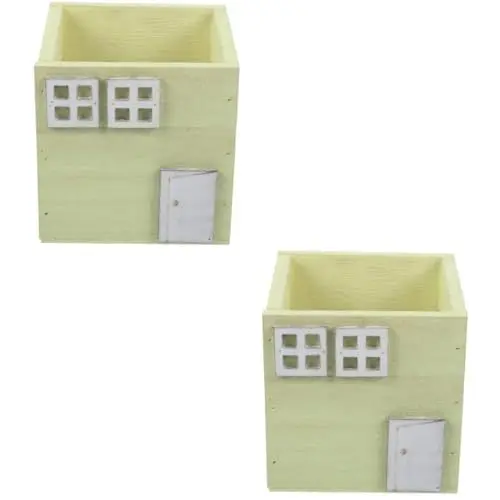 Produktbild: POPETPOP 2 Stücke Holz Box Innen Pflanzer Gefälschte Blumen Für Fenster Display