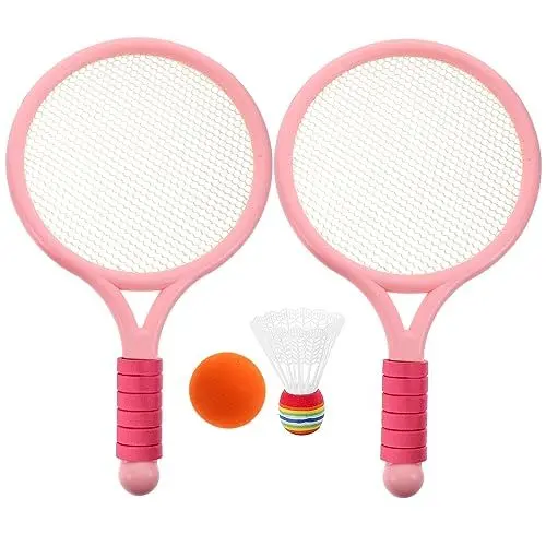 Produktbild: POPETPOP Spielen Sie Tennis Mit Ihren Kindern 2-teiliges Tennisschläger-Spielzeug Für Kinder Fein Verarbeitet Für Outdoor-aktivitäten