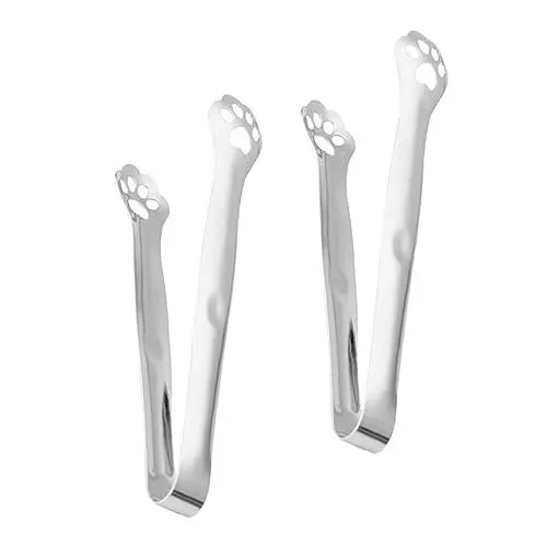 Produktbild: POPETPOP 2St lebensmittelzange aus edelstahl Klauenklammern aus Metall grillzange küchenarmatur kitchen accessories gebackene Essenszange Cartoon-Design Brotzange Rostfreier Stahl Clip
