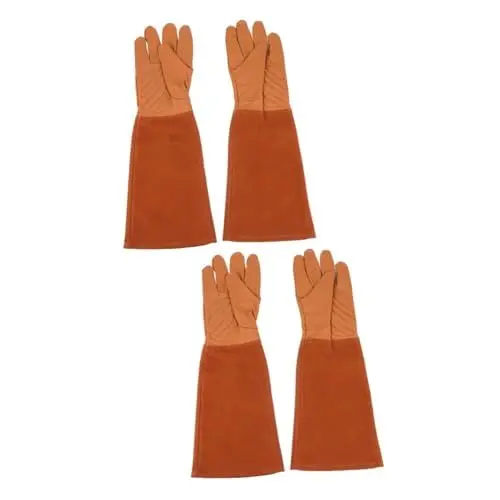 Produktbild: POPETPOP 2 Paar Gartenhandschuhe Für Den Garten Grabwerkzeuge Angeln Haushaltsgeräte Strapazierfähige Gartenhandschuhe Schneidhandschuhe Dorn Einstellbar Arbeit Polyester Falsches Leder