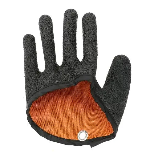 Produktbild: POPETPOP 2stücke Anti-Fishbone Angelhandschuh rutschfeste wasserdichte Pe-gewebte Handschuhe Für Angeln Und Jagd Links Schwarz Leicht Und Atmungsaktiv Für Drinnen Und Draußen