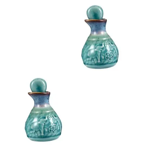 Produktbild: POPETPOP 2 Sätze Aromatherapie-flasche Nachfüllbare Flasche Mit Ätherischen Ölen Diffusor Für Ätherische Öle Aus Porzellan Gewürzspender Flüssige Flasche Diffusoren Sake-flasche Keramik Spa