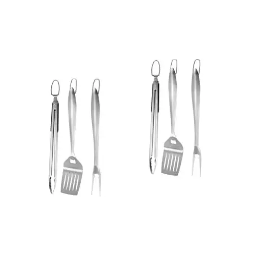 Produktbild: POPETPOP 2 Sätze Grillbesteck BBQ Tool Set Grill besteckset Kabob-Grill Grillschaufel Campingzubehör Camping zubehör Küchenutensilien Schaufel für Grill Rostfreier Stahl Kochutensilien Mann
