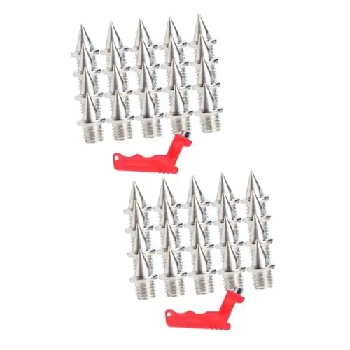 Produktbild: POPETPOP 2 Sätze Schuhspitzen Sneaker sportgeräte Leichtathletik Spikes Schuhe turnhose sprinten Basketball Schuhe Laufschuhe Schuhspikes mit Nagelzieher Track Spikes Frauen Harter Stahl
