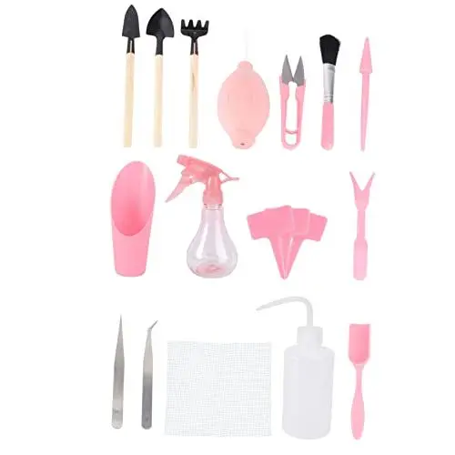 Produktbild: POPETPOP 2 Sätze À 16 Stück Pflanzwerkzeug Indoor-Garten-Kit Pflanzengießkanne Pflanzenpflegeset Gartenzubehör Pflanzen von Blumenwerkzeugen drinnen Gartenwerkzeuge Gartenrechen Suite Holz