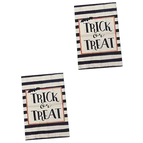 Produktbild: POPETPOP 2 Stk Halloween-Gartenfahne Dekor Halloween-Party-Gartenflagge halloween aussendeko halloween Flaggen kleine Gartenfahne Hausfahne doppelseitig Banner Tapisserie