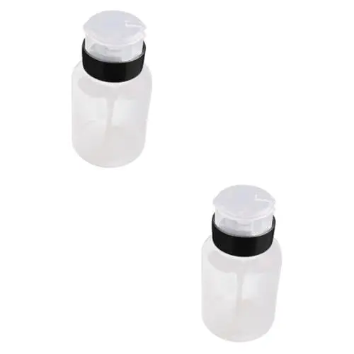 Produktbild: POPETPOP 2stücke Lockable Druckpumpe Flasche Für Nagellackentferner Hygiene Behälter Für Flüssigkeiten Für Kosmetik Und Toner Platzsparende Lagerung