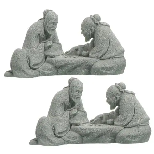 Produktbild: POPETPOP Chinesische Elder Statue Board Home Sandstein Elegante Dekorative Elder Figur Für Wohnzimmer