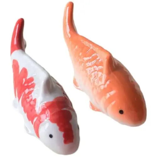 Produktbild: POPETPOP 2 Stück Keramikfische Schwimmende Fische Für Aquarien Realistische Künstliche Fische Unterwasser-Porzellan-Fischfiguren Gefälschte Fische Modell Von Aquarien