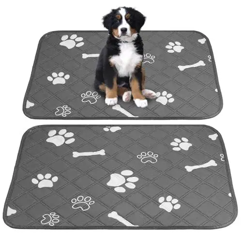 Produktbild: POPETPOP 2 Stück Welpenunterlagen Waschbar, 60 x 45 cm Puppy Training Pads Wiederverwendbare Welpenunterlagen rutschfeste PIPI Matten für Hunde Katzen