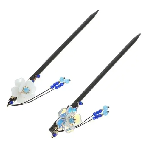 Produktbild: POPETPOP 2st Chinesische Haarstäbchen Haarstab Für Frauen Blumenhaarstäbchen Für Langes Haar Geisha-haarschmuck Chignon-haarteile Chinesische Haarnadel Fräulein Zierapfel Zubehör