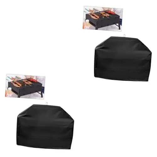 Produktbild: POPETPOP 2St Grillabdeckung grillofen Abdeckung Grillpellets Tuch Grill abdeckhaube BBQ Abdeckung Bratpfanne lavasteine für gasgrill Außenabdeckung schwer Staubschutzhaube Brenner 210d