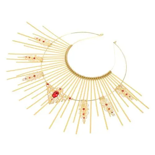 Produktbild: POPETPOP 2st Halo-stirnband Unserer Lieben Frau Gotisch Haarband Für Tanzpartys Lorbeerblätter Stirnband Gold Für Frauen Stirnband Für Frauen Haarreifen Braut Rom Doppelkopf Metall