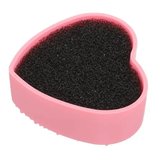 Produktbild: POPETPOP 2st Make-up-pinsel in Herzform Trockener Make-up-pinselreiniger Bürstenreiniger Bürstenmattenreiniger Make-up-reinigungsschwamm Make-up-pinsel Schrubbermatte Bilden Silikonbürste