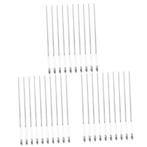 Produktbild: POPETPOP 30 Stk Grillstab Aus Edelstahl Grillspieß Wiederverwendbare Grillstäbchen Spieße Zum Grillen Grill Im Freien Grill Sticks Außengrill Edelstahl Flach Draussen Rostfreier Stahl