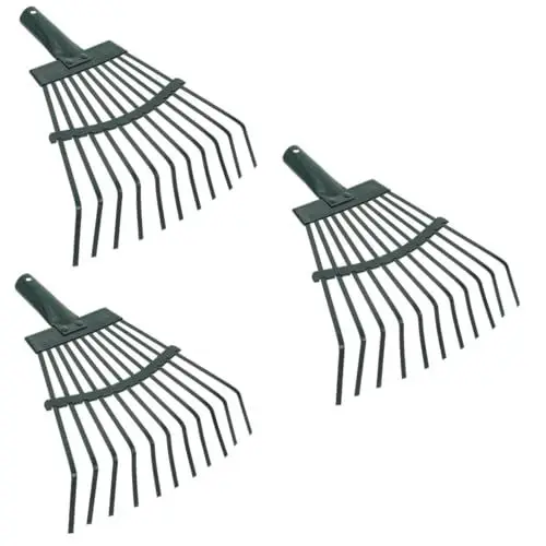 Produktbild: POPETPOP 3stücke Gardening Shrub Rake Robuste Laubharke Für Effizientes Rasenreinigung Und Gartenpflege Für Blumen Obstbäume Und Gemüse Zahn-Design