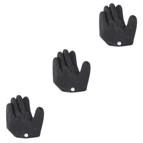 Produktbild: POPETPOP 3stücke Anti-Fishbone Angler-handschuh rutschfeste Pe-gewebte Fischnetz-Handschuhe Für Angeln Und Jagd Rechte Hand Schwarz