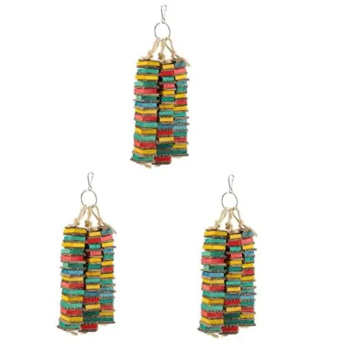Produktbild: POPETPOP 3 Stück Papageien-Kauspielzeug Papageien-Kauspielzeug Spielzeug Nymphensittich-Schredder-Spielzeug Papageien-Biss-Spielzeug Papageien-Kletterspielzeug Zahnspielzeug