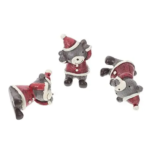 Produktbild: POPETPOP 3st Aquatische Weihnachtsdekoration Kleine Weihnachtsfiguren Glückliche Statue Puppenhaus Weihnachtsdekoration Tierkreis-Statue Mini-hausverzierung Aquarium Skulptur Harz