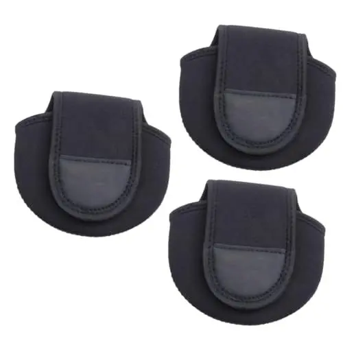Produktbild: POPETPOP 3st Rolle Aufbewahrungstasche Angelkoffer in Wassertropfenform Aufbewahrungstasche Für Angelräder -feuchttuchetui Lipgloss-organizer Kombirolle Angelrolle Black