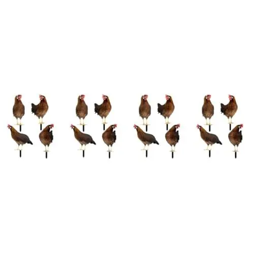 Produktbild: POPETPOP 4 Sätze Dekorative Garteneinsätze Rasen Zeichen Terrasse Solare Gartenornamente Hahn Tierische Gartenstecker Huhn Gartenzeichen Gartenpfähle Kunst Rasenpfahl Acryl 4 Stück * 4