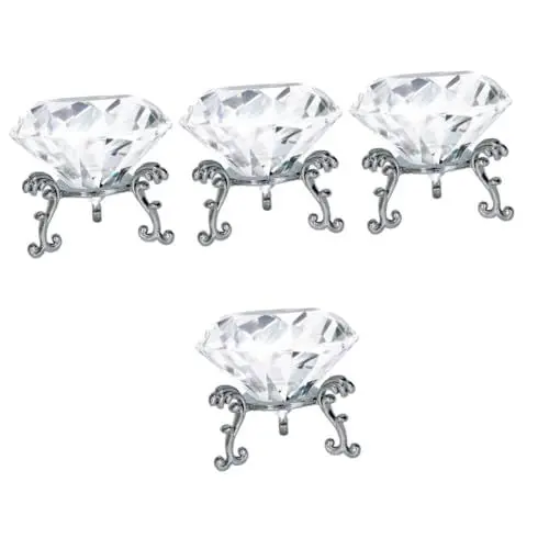Produktbild: POPETPOP 4 Sätze Kristall-Diamant-Kugel Wohnkultur Esstischdekoration Große Diamanten Briefbeschwerer Aus Diamantjuwelen Funkelndes Glasjuwel Kristallglas Mutter Haushalt Plastik