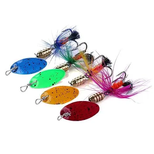 Produktbild: POPETPOP 4 Stück Angelköder spinnerbait Fishing Reel barschköder Fishing Tackle fischerzubehör anglerzubehör freilaufrolle Angeln Rotierende Köder Fishing Accessories Bassköder Angelzubehör