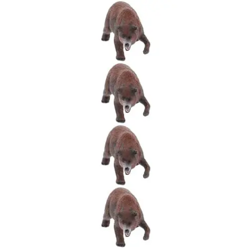 Produktbild: POPETPOP 4 Stück große Bärenstatue Modelle Bärendekor aus Kunststoff Gartendekorationen im Freien Tierdekoration aus Kunststoff Modellieren Ornamente Figur großer Bär Kind Zubehör PVC
